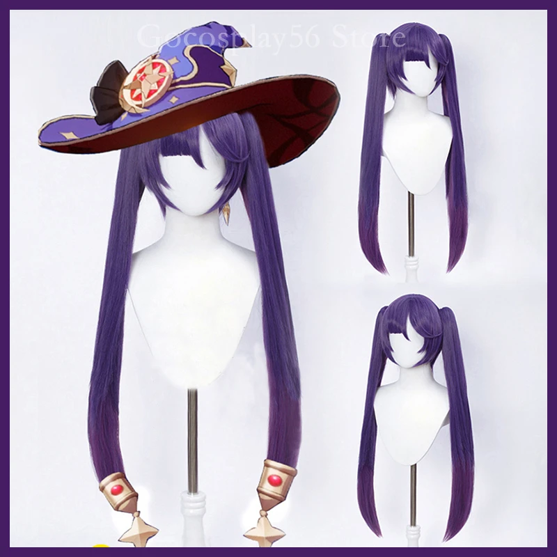 

Косплей-парик Mona Wig, фиолетовые длинные прямые Конские хвосты, челки, термостойкие волосы для взрослых, Хэллоуин, ролевые игры AC