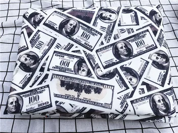 

50*140cm Cotton Canvas Cartoon Dollar Printed Fabric Sewing Material Quilting Patchwork Needlework DIY Handmade Cloth Dress