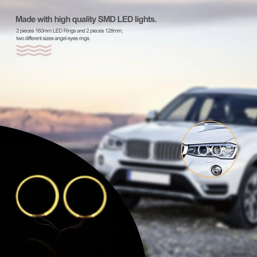 4x106 мм Автомобильный CCFL SMD СВЕТОДИОДНЫЙ ангельские глазки Halo Кольца для E46 E87