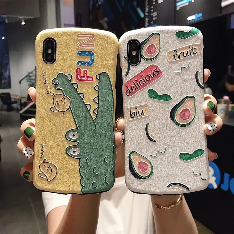 Милые чехлы с рисунком крокодила и авокадо для Iphone X 6 6S 7 8 Plus Xr Xs Max 11 Pro чехол