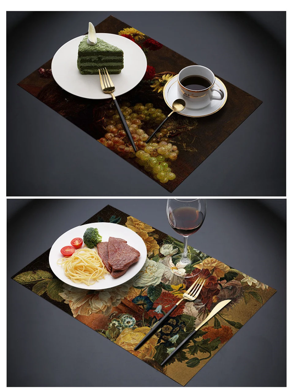 SEAAN подставки для напитков с классическим рисунком, многоразовые коврики для обеденного стола, коврики для кухонного стола из полиэстера или хлопка и декора