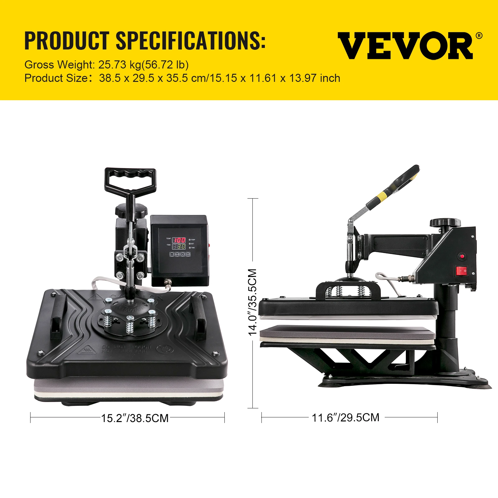 VEVOR Combo Heat Press Machine 5/6/8 in 1 30*38CM 38*38CM Muntifunctio –  craftercuts