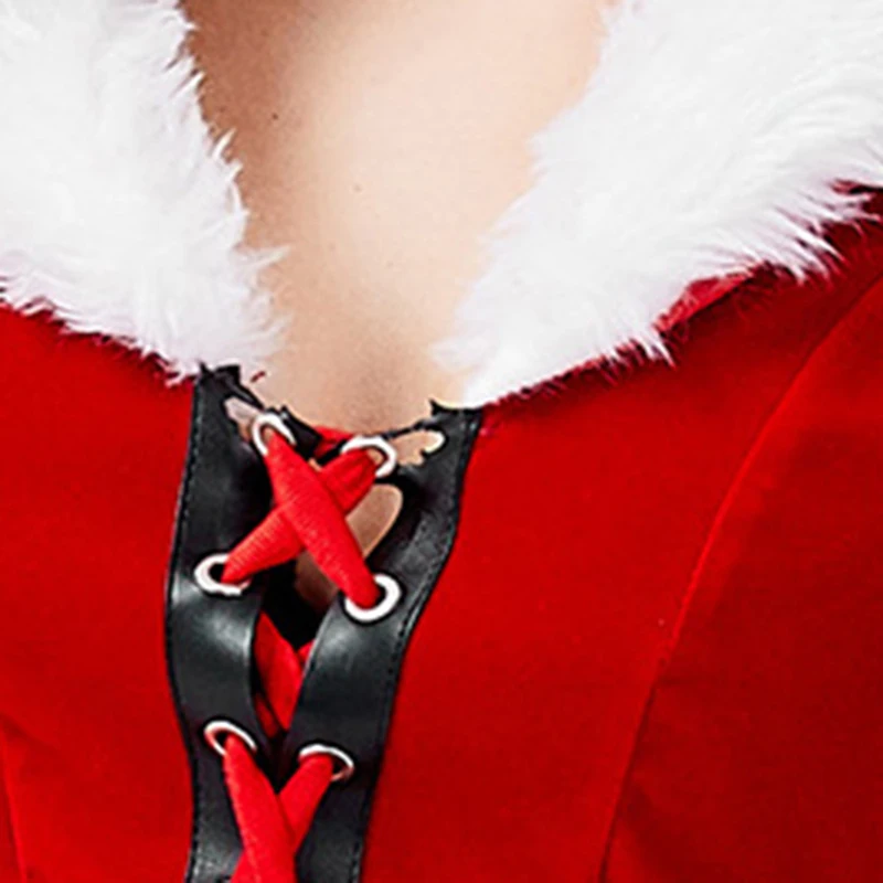 LOOZYKIT, костюм Санта Клауса для косплея, мужской роскошный сексуальный женский костюм для косплея, красное рождественское платье и шляпа, нарядное платье