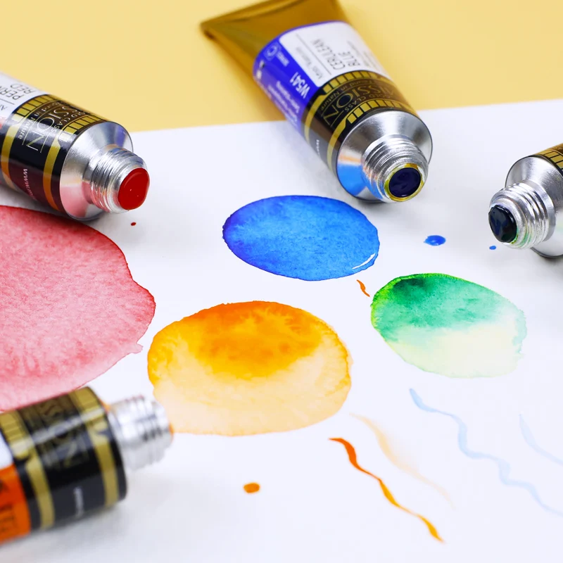 Mijello Misson Series Gold Class Paint Watercolor Pigmet Art Supplies 36/34/24/12 Color High Concentration Artist Level