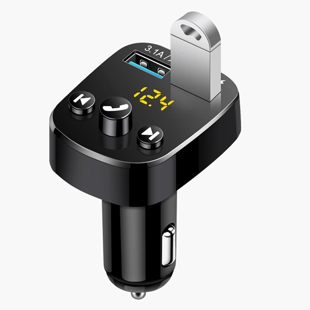 Fm-передатчик Bluetooth 5,0 Автомобильный MP3-плеер адаптер батарея напряжение снижение шума TF карта hands-free Dual USB зарядное устройство