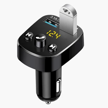 

Fm transmitter Bluetooth 5.0 Car Mp3 Player Adapter Battery Voltage Noise Reduction TF Card hands-free Dual USB Charger