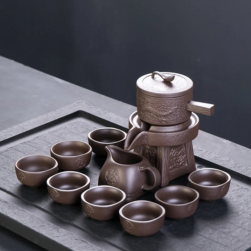 Полуавтоматический чайный сервиз из фиолетовой глины, креативный чайный сервиз Кунг-фу, Лидер продаж чайного сервиза. Креативные принадлежности для чайной церемонии - Цвет: 04