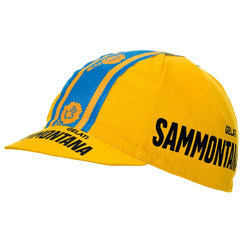Cappellini Da Ciclismo Retrò Sammontana Cappello Da Bici Giallo Taglia Unica