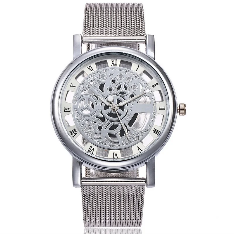 2019 Luxury Skeleton Watch Men Women Wrist Watch Fashion Watch Homme 2019 Gold Wrist Watch Men of Steel Mesh men see reloj mujer 