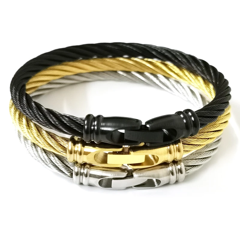 Pulsera Popular de inoxidable para hombre, con de clavo de alambre acero, colgante de pulsera, pulseras de lujo, novedad de 2021|Brazaletes| -