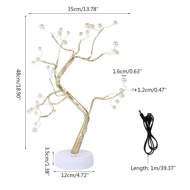 

Tree Branch Desk Lamp Touch Switch Vintage Style Party Holiday Home Office Decor Y98E