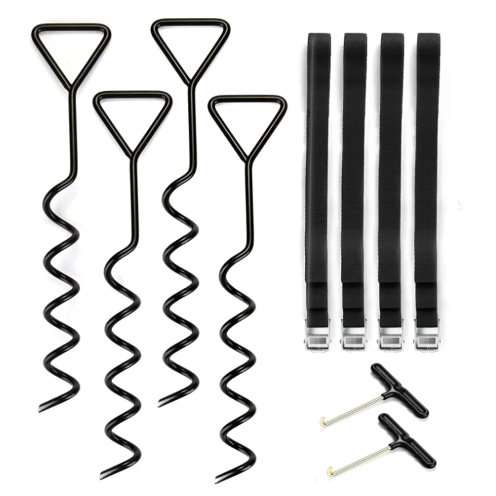 Trampoline Stakes Heavy Duty Trampoline Corkscrew Shape Steel Stakes