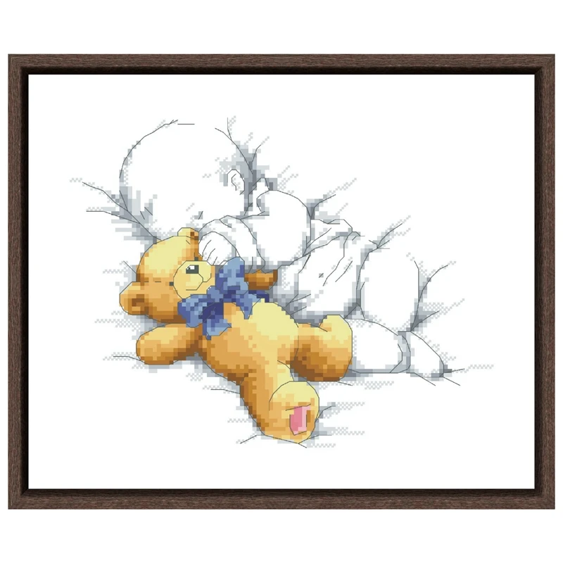 The baby asleep cross stitch kits package 18ct 14ct unprint canvas embroidery DIY handmade needlework for cross stitch kit