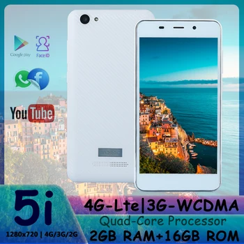 

Smartphones 5i 4G / 3G / CDMA MT6737 Android 6.0 cellphone 5.0MP Quad Core 2GB RAM 16GB ROM 1280x720 HD Celulares mobile phone