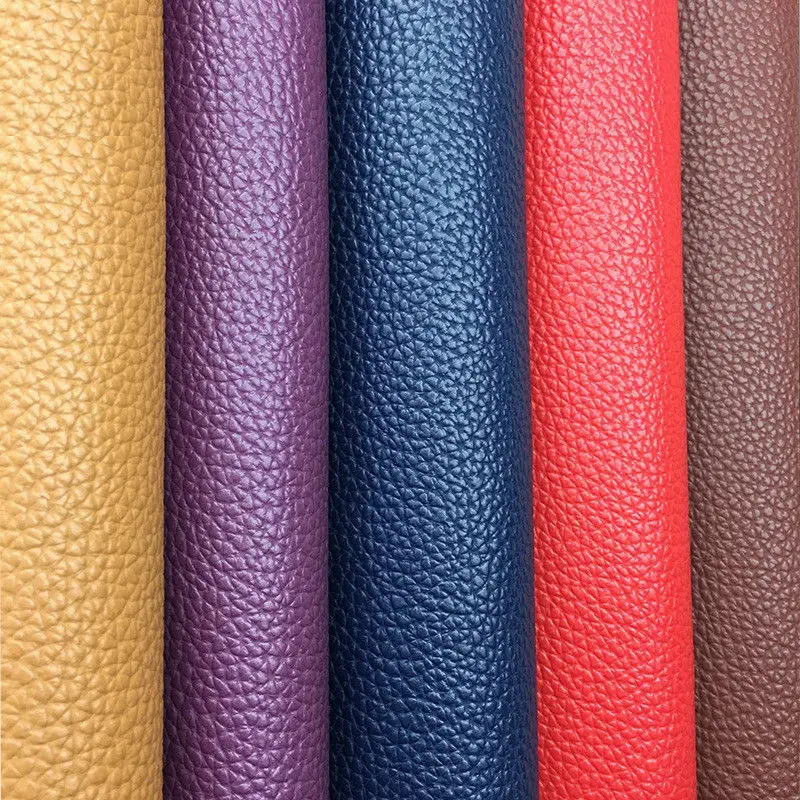 Litchi Pattern Waterproof Faux Leather Fabric for DIY Sewing and Crafting