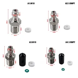 PCP Paintball Pneumatic Quick Coupler 8MM M10x1 Male Plug Adapter Fittings 1/8NPT Air Refilling Stainless Steel 1Set