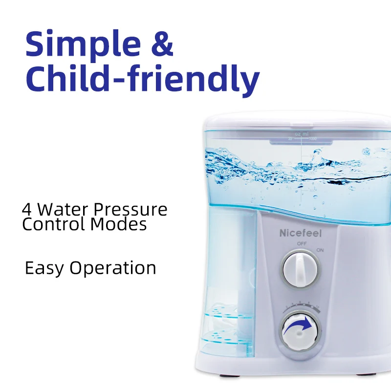 irrigador oral eletrico branco azul limpeza dentadura con capacidade tanque agua bicos 04