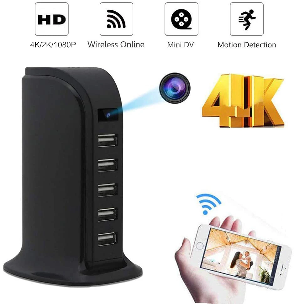 

New HD Smart Mini Wifi Charger Camera Real-time Surveillance Motion Detection Loop Recording Wireless Recorder support TF