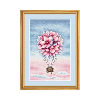 

TT T B1505 flower balloon dream scenery precise printing cross stitch embroidery kits Lovely Hot Sell Counted Cross Stitch Kit