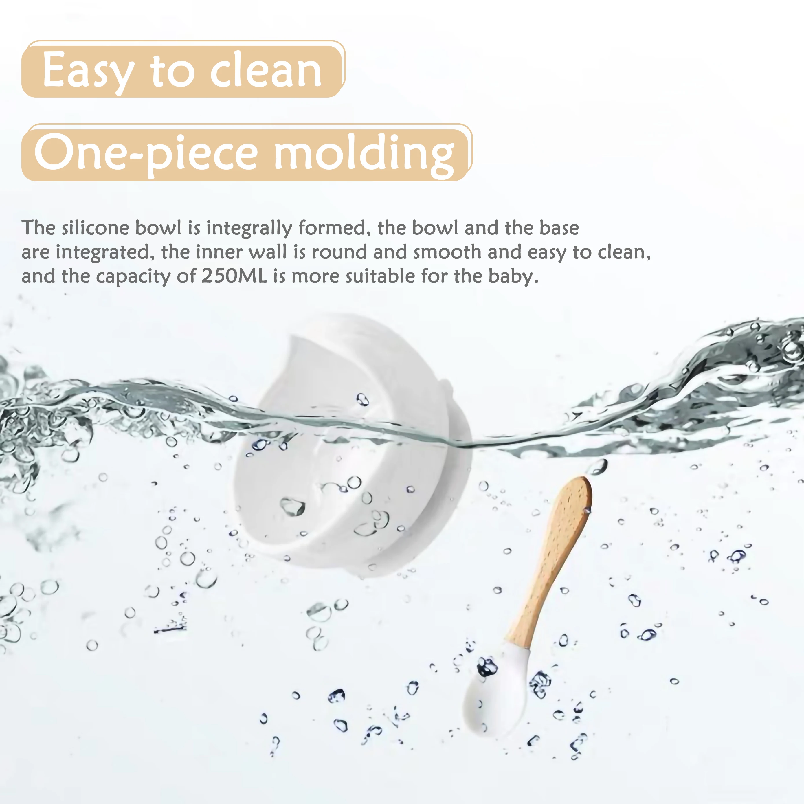 1set Baby Silicone Bowl Feeding Set Kids Dishes Spoon Waterproof Spill-Proof Suction Rotating Bowl Tableware Silicone Plate Dish