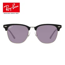 RayBan унисекс RB3016 F Clubmaster АЛЮМИНИЕВЫЕ поляризованные солнцезащитные очки 58 мм для мужчин/женщин ретро солнцезащитные очки RB3016 RayBan Wayfarer