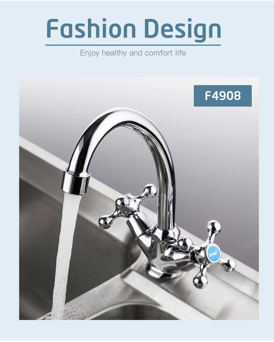 FRAP Top Quality Kitchen Sink Faucet Mixer Cold and Hot Kitchen Tap Mixer Silver Single Hole Water Tap torneira cozinha F4319