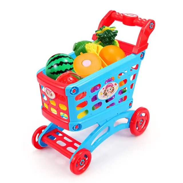 Flexible Wheel Shopping Cart Toy Detachable Colorful Shopping Cart Trolley Toy Education Toy Children Gifts 6