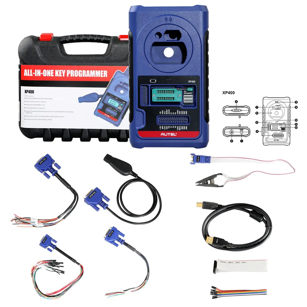 Программатор AUTEL XP400 с ключом адаптером и чипом работает Autel MaxiIM IM608/IM508|Кабели