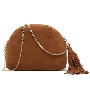 

Solid Color Saddle Bag Small Tassel Crossbody Bags For Women 2020 Female Brown Summer Chain Shoulder Handbags Hand Bags Bolsa
