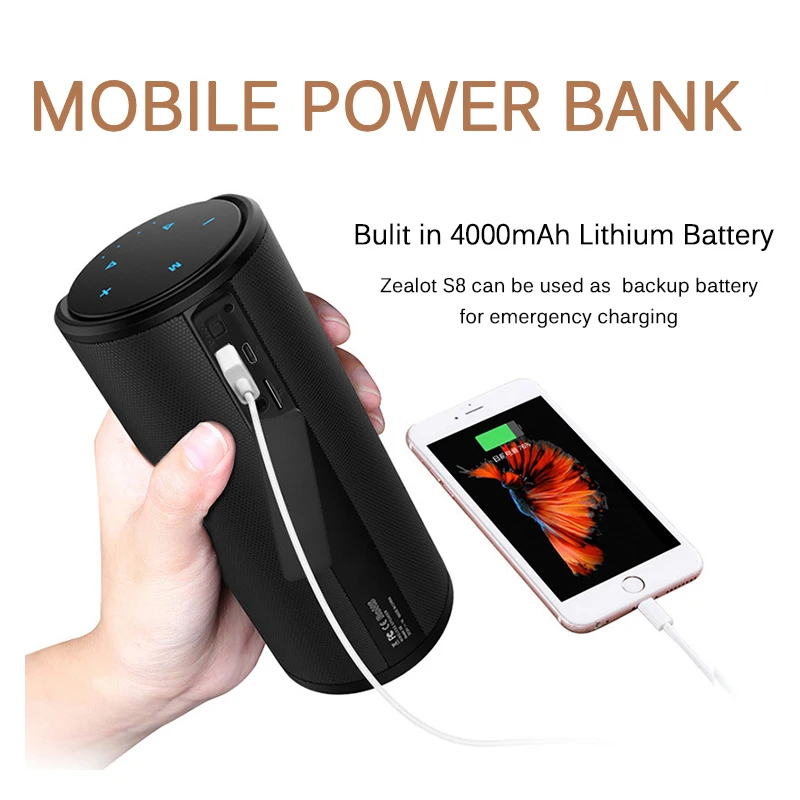 Портативная беспроводная bluetooth колонка с сенсорным управлением Спортивная Hi Fi