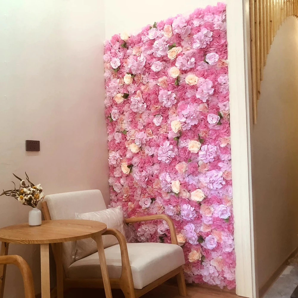 Artificial Flower Wall Plastic Panels For D.I.Y Wedding Backdrop 3 Sizes 