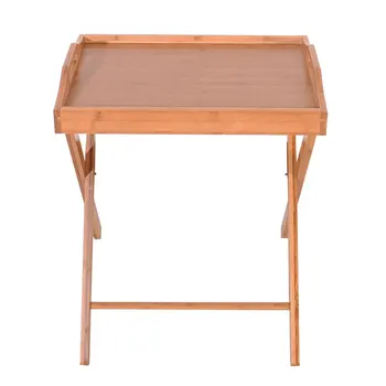 

Bamboo Folding Dining Table Foldable Food Storage Tray Breakfast Tea Tray For Snack Coffee Cocktail Meals Fruit Cake Serving Pan