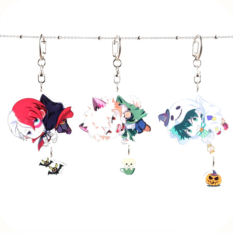 

Anime My Hero Academia Izuku Shoto Katsuki Cute Acrylic Figure keychain Keyring Decoration Collection Model Toy Cosplay