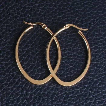 

Big Oval-shaped Drop Earring Gold Color Fashion Stainless Steel Jewelry Earrings For Women EDEKBZBP