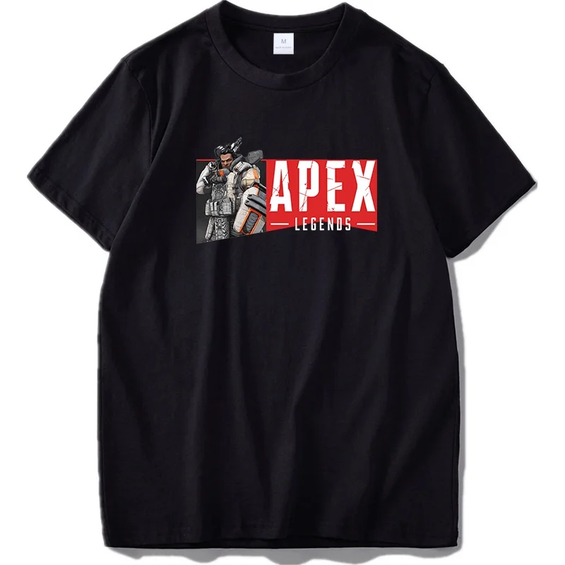 Apex Legends футболка Gibraltar Bloodhound Hero рисунок с принтом команды стрельбы Homme черные