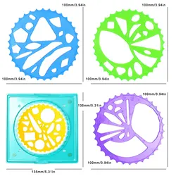 22 Pcs/set Variety Flower Ruler Set Stress Relief Toy Stationery For Painting Practice Template Ruler Set