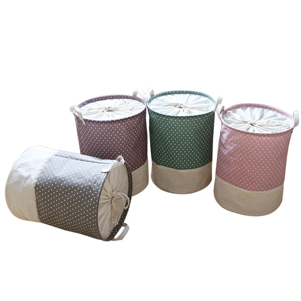 

Hamper Foldable Beam Dustproof Storage Bin Clothes Storage Basket Home Dirty Clothes Bucket Toy Organizer Storage