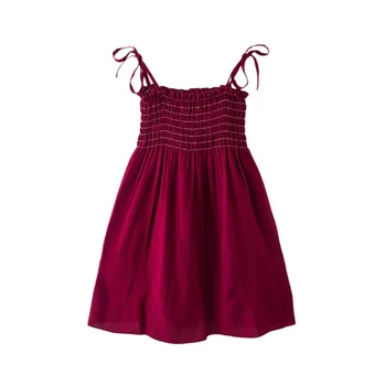 

Summer New Baby Girl Dress Summer Child Clothes Cute Sleeveless Suspenders Cotton Solid color Dress Fashion Elegant Clothing
