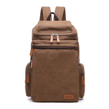 

Computer Backpack Large Capacity Canvas Student Schoolbag Men and Women Outdoor Travel Function Bag Solid Color