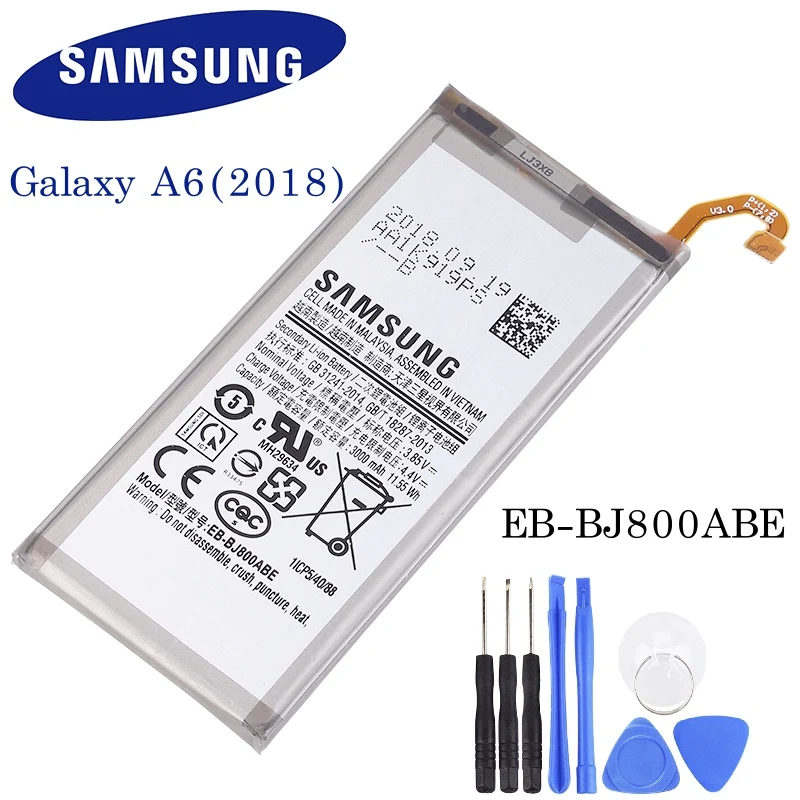 Оригинальная батарея EB BJ800ABE Samsung для Galaxy A6 (2018) SM A600 A600F J6 J600F Batteria 3000mAh|Аккумуляторы