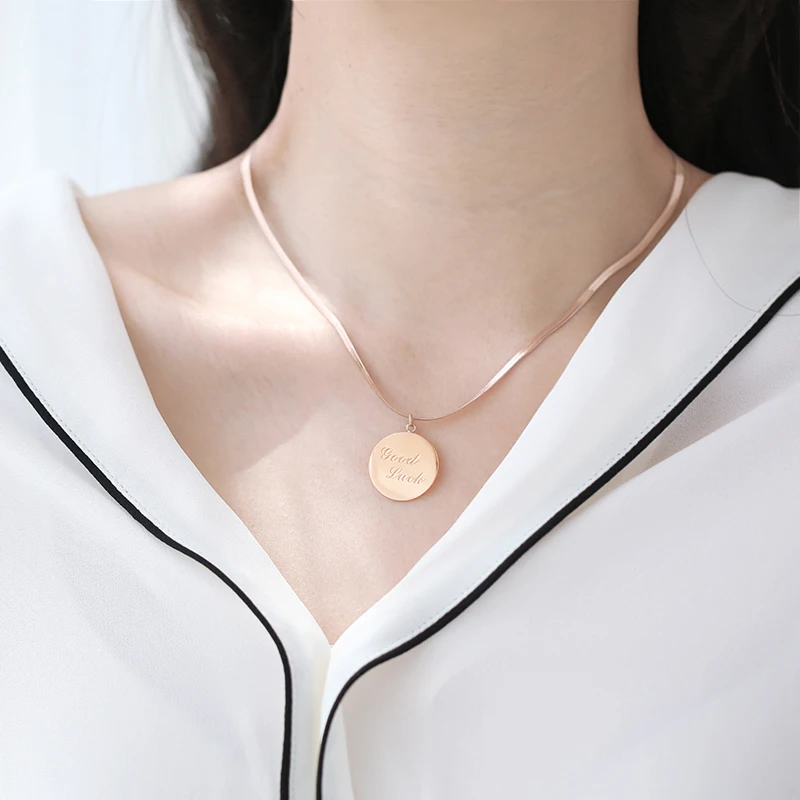 Цепочка YUN RUO со змеиным плетением подвеска на удачу ожерелье цвета розового