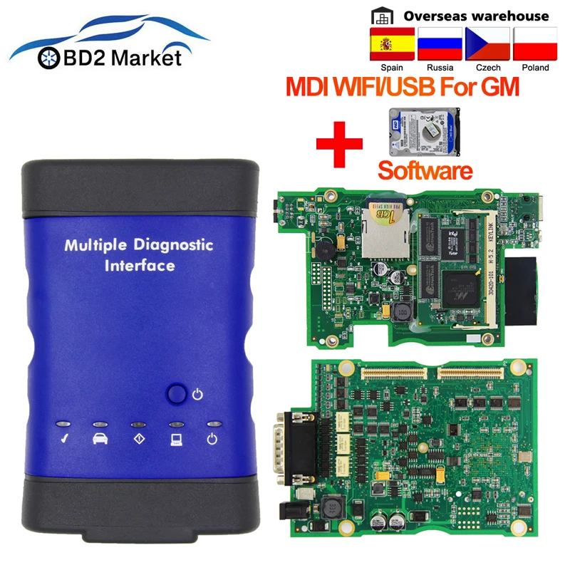 Диагностический инструмент V2020.09 для GM MDI многоязычный сканер Opel Wi Fi/USB|Кабели и