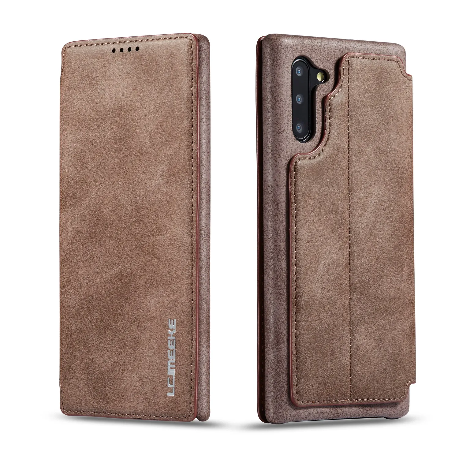 Fundas для samsung Galaxy Note 10+ Pro Чехол простой Магнитный кожаный бумажник флип чехол для samsung Galaxy Note 10 чехол Coque - Цвет: Coffee