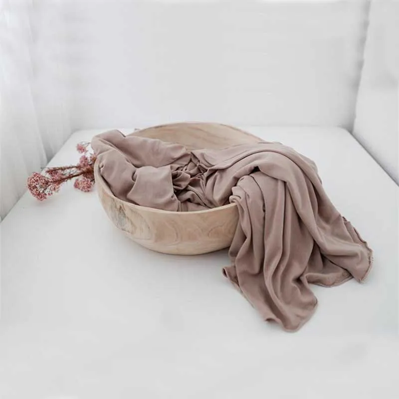 Super Comfortable Newborn Stretch Wrap Baby Filler New Photography Pic Shooting Baby Basket born Blankets Baby Swaddle Newborn - Color: khaki