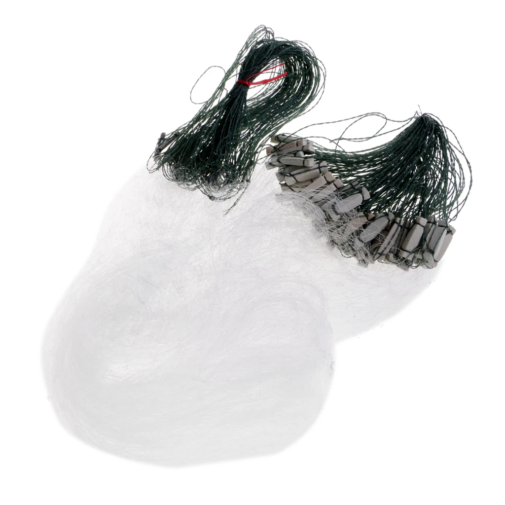 3 Layers Fishing Gill Net Fishing Nets Mesh Trap with Float Lead iron Sinker Fishing Tackles Accessories 8M x 0.8M