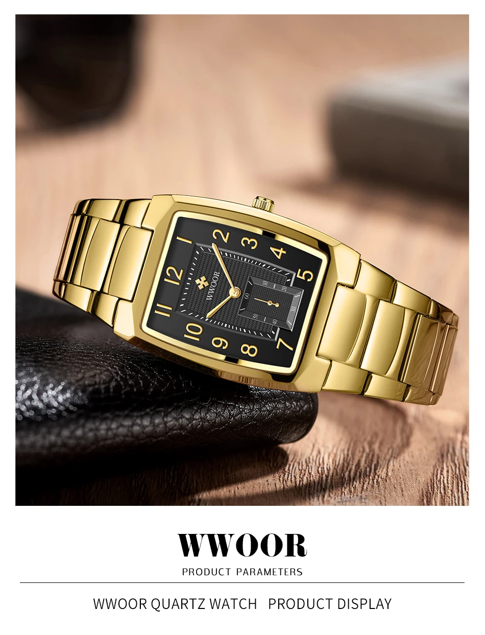 WWOOR Top Brand Luxury Fashion Stop Watches Mens 30ATM Waterproof Square Clock Casual Watch Mens Quartz Wrist Watch Reloj Hombre WWOOR Top Brand Luxury Fashion Stop Watches Mens 30ATM Waterproof Square Clock Casual Watch Mens Quartz Wrist Watch Reloj Hombre