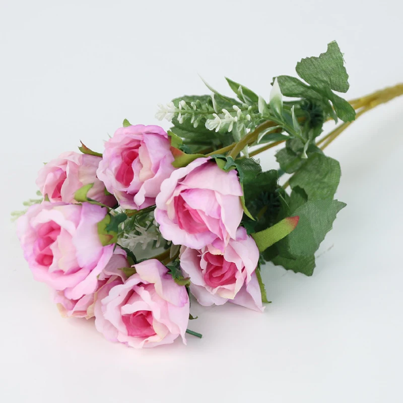 5 шт. искусственные розы цветы Свадебный букет из роз шелковые цветы для дома украшения аксессуары романтический свадебный Декор