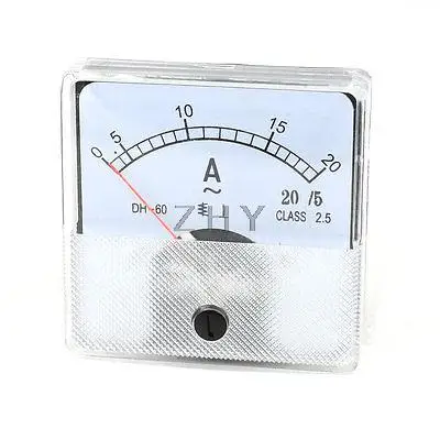 

AC 0-20A Fine Tuning Square Dial Panel Analog Ampere Meter Amperemeter