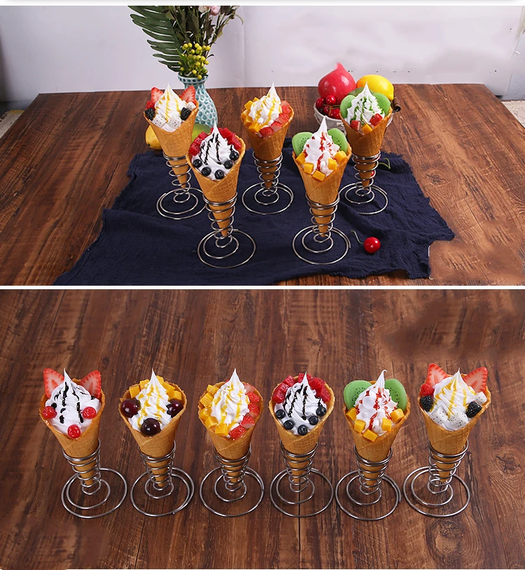 

simulation dummy ice cream waffle cone sample mould decoration props fake ice cream model fake snack display mold food model