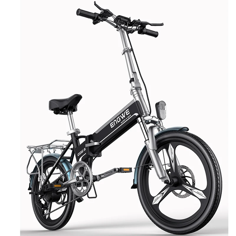 Bicicleta eléctrica plegable de aluminio, 20 pulgadas y potente motor de 400W, con batería de 48 v12a y 32 km/h para montaña y nieve|Bicicleta eléctrica|   - AliExpress